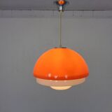Space Age Orange & White Ceiling Lamp, Italy, 1970s