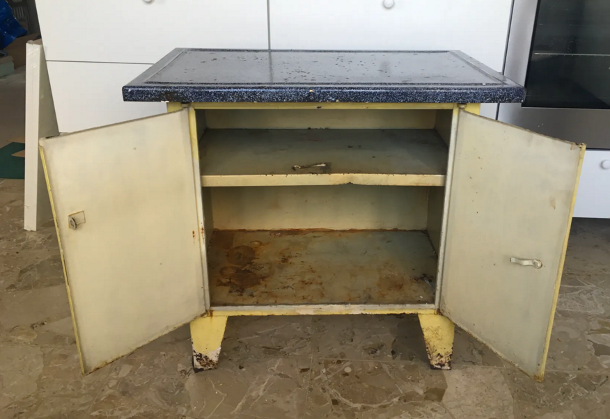 1950s enamelled metal kitchen furniture