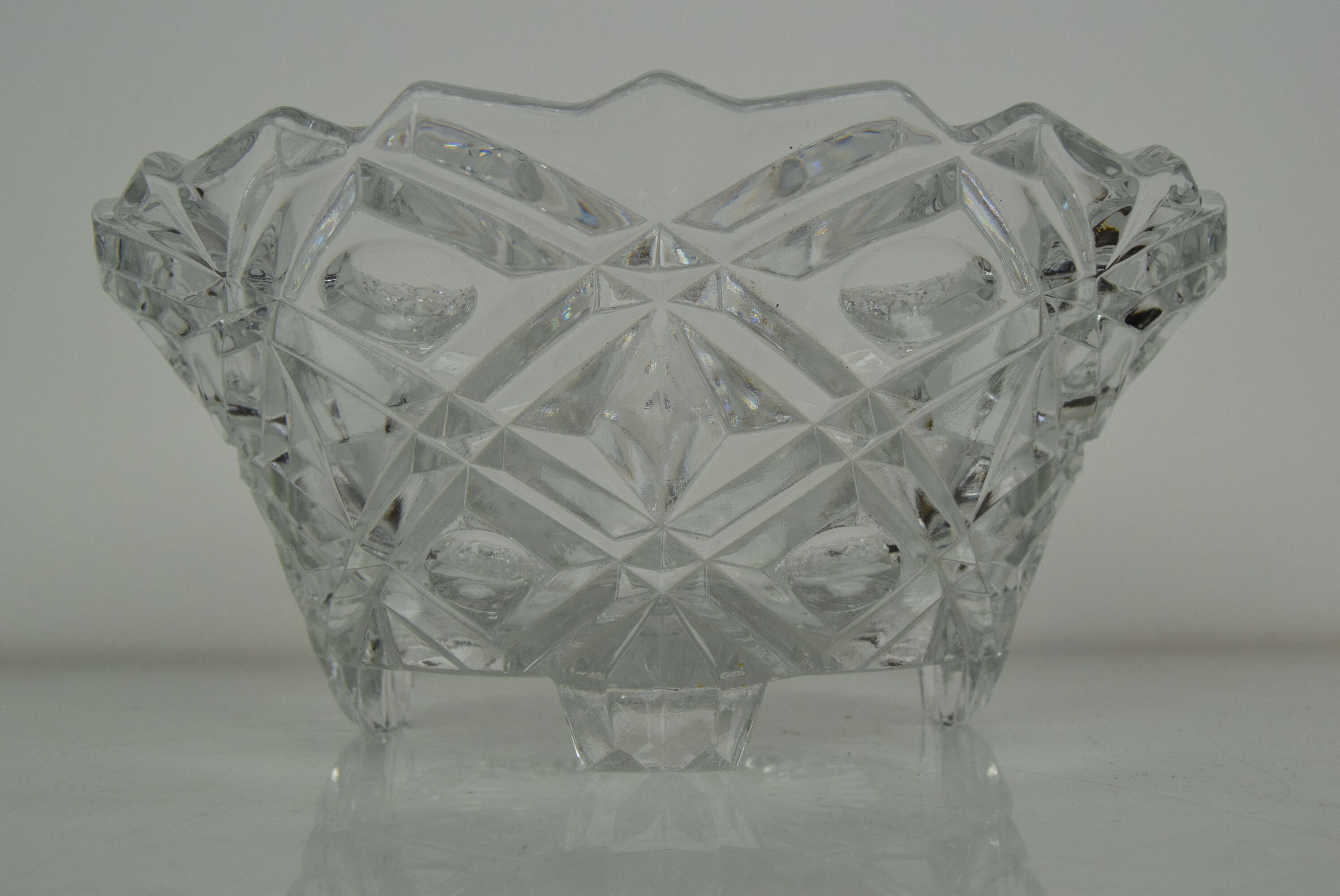 Mid-century Crystal Glass Bowl,1960's.