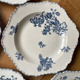 Blue flowered ironstone deep plates from Saxony