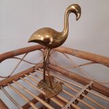 Brass pink flamingo