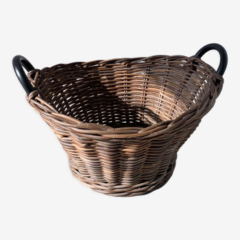 Panier à bois en osier brut