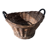 Raw wicker wood basket