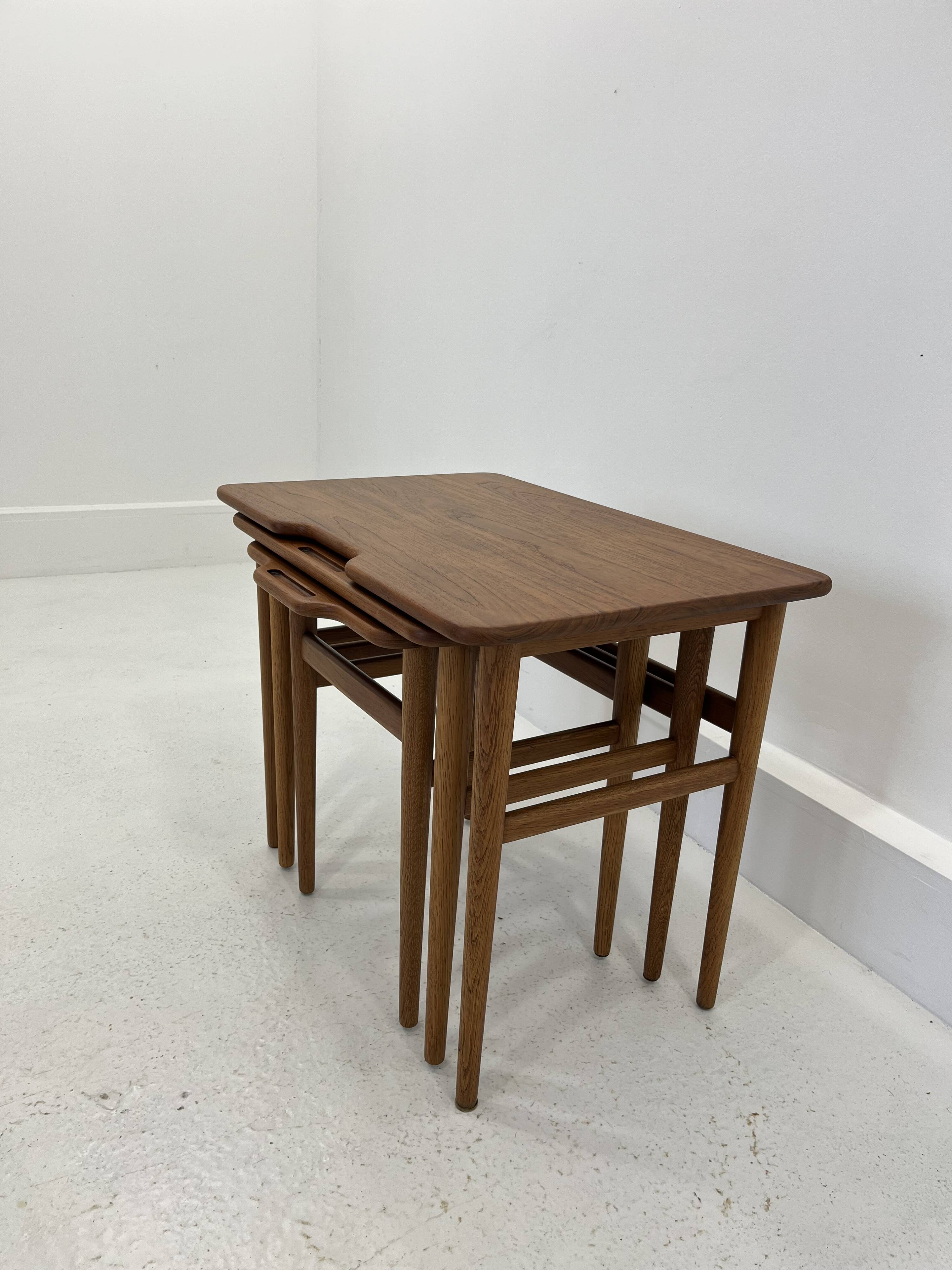 Danish Teak Nesting Tables by Kurt Østervig for Jason Møbler, 1960s, Set of