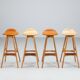 Erik Buch set of four “OD61” bar stools Oddense Mobler Denmark 1965