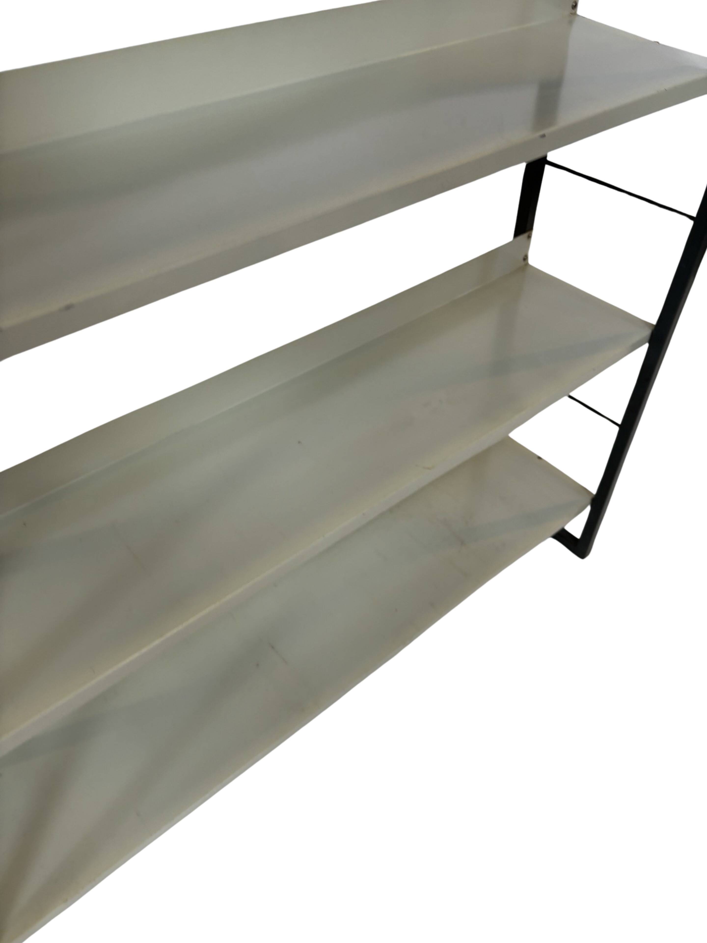 Free stanting Tomado shelving unit in metal and gray - 1960s Dutch Design