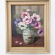Vintage original flower oil painting, signed floral still life