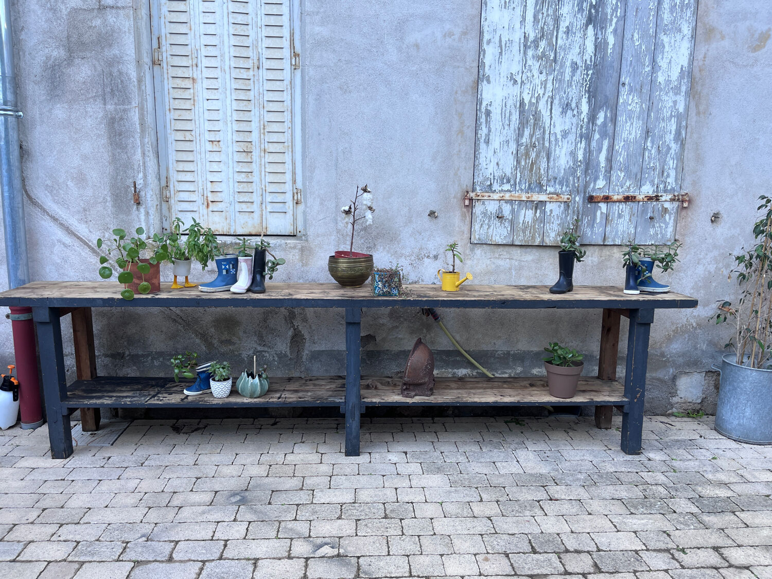 Old workbench 3m30 all in wood