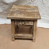 Small teak stool with 1 drawer