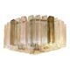 Contemporary Clear, Pink and Fumè “Squares” Murano Glass Flush Mount