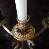 Old candelabra with 5 arms in chiseled bronze