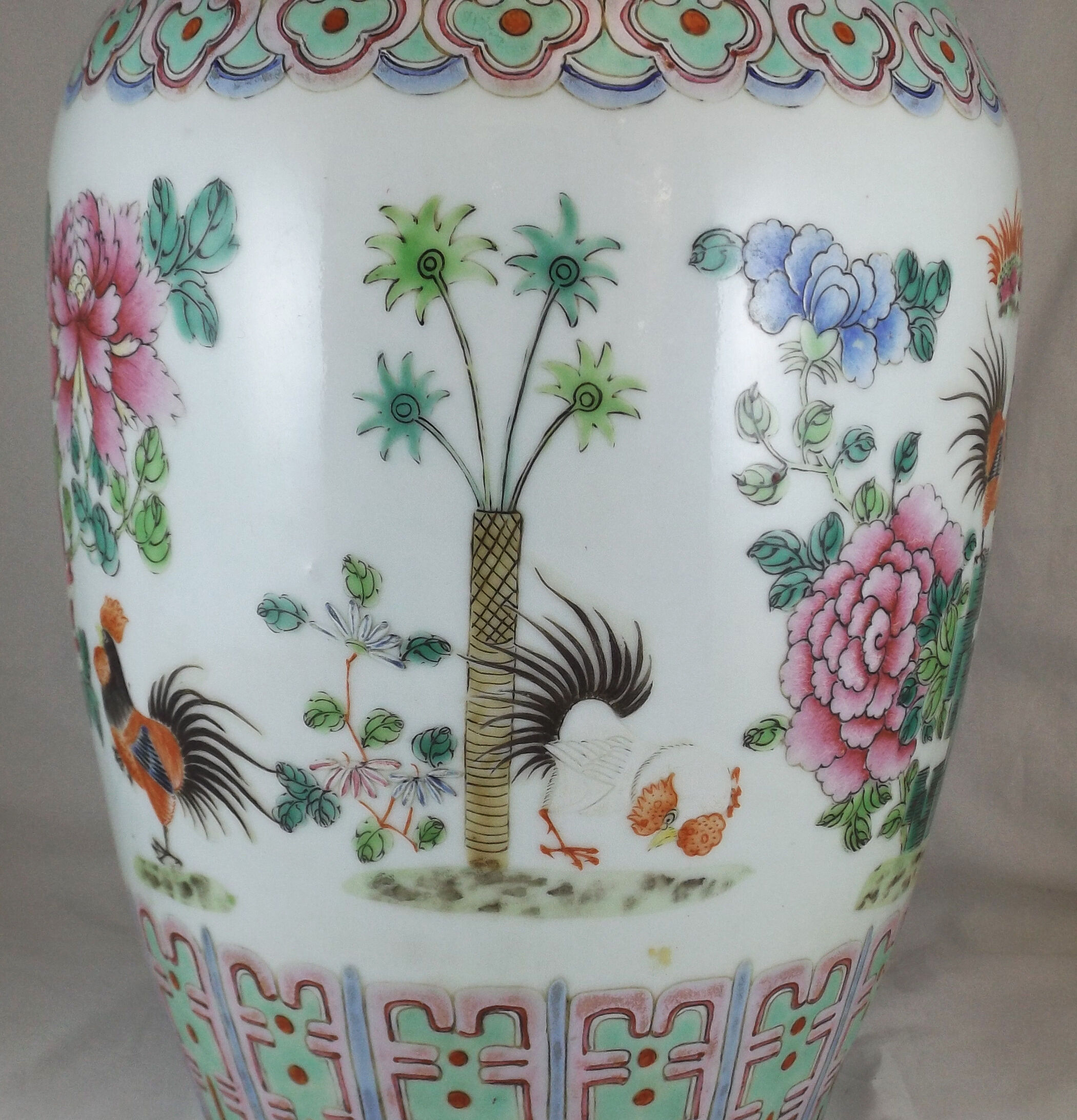 Pair of chinese porcelain vases pink family