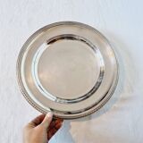 Round tray or large platter in silver metal christofle model gallia malmaison