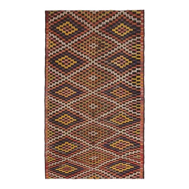 1970s Vintage Turkish Hand-Knotted Wool Cotton Brown Area Rug 176x309