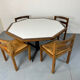 Table et chaises de salle à manger brutalistes de style Mid-Century Modern, en bois de wengé et acier, de Martin Visser.
