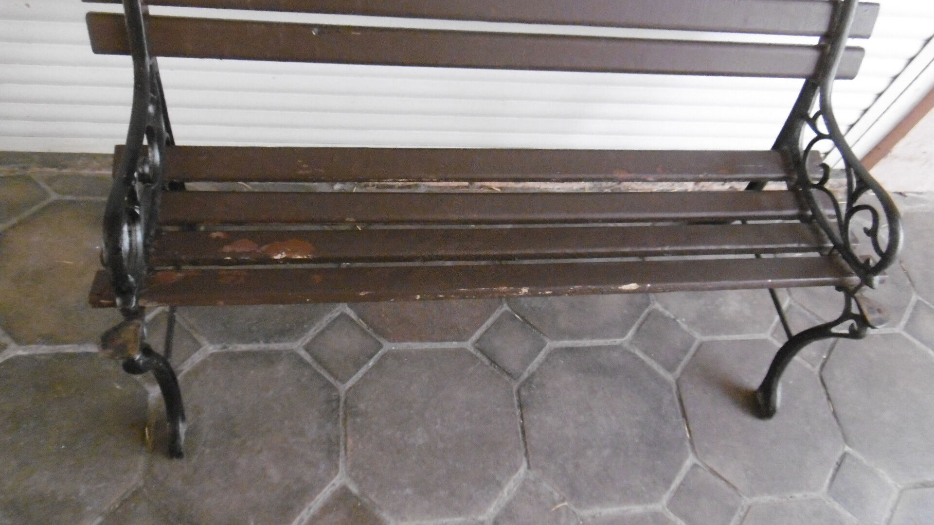 Old garden bench - wood and cast iron