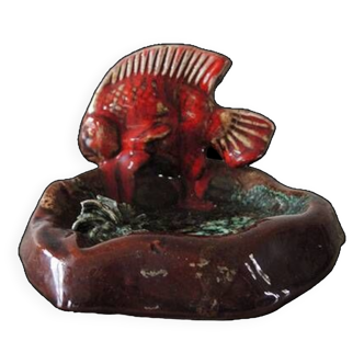 Old Ceramic Fish Ashtray from Vallauris