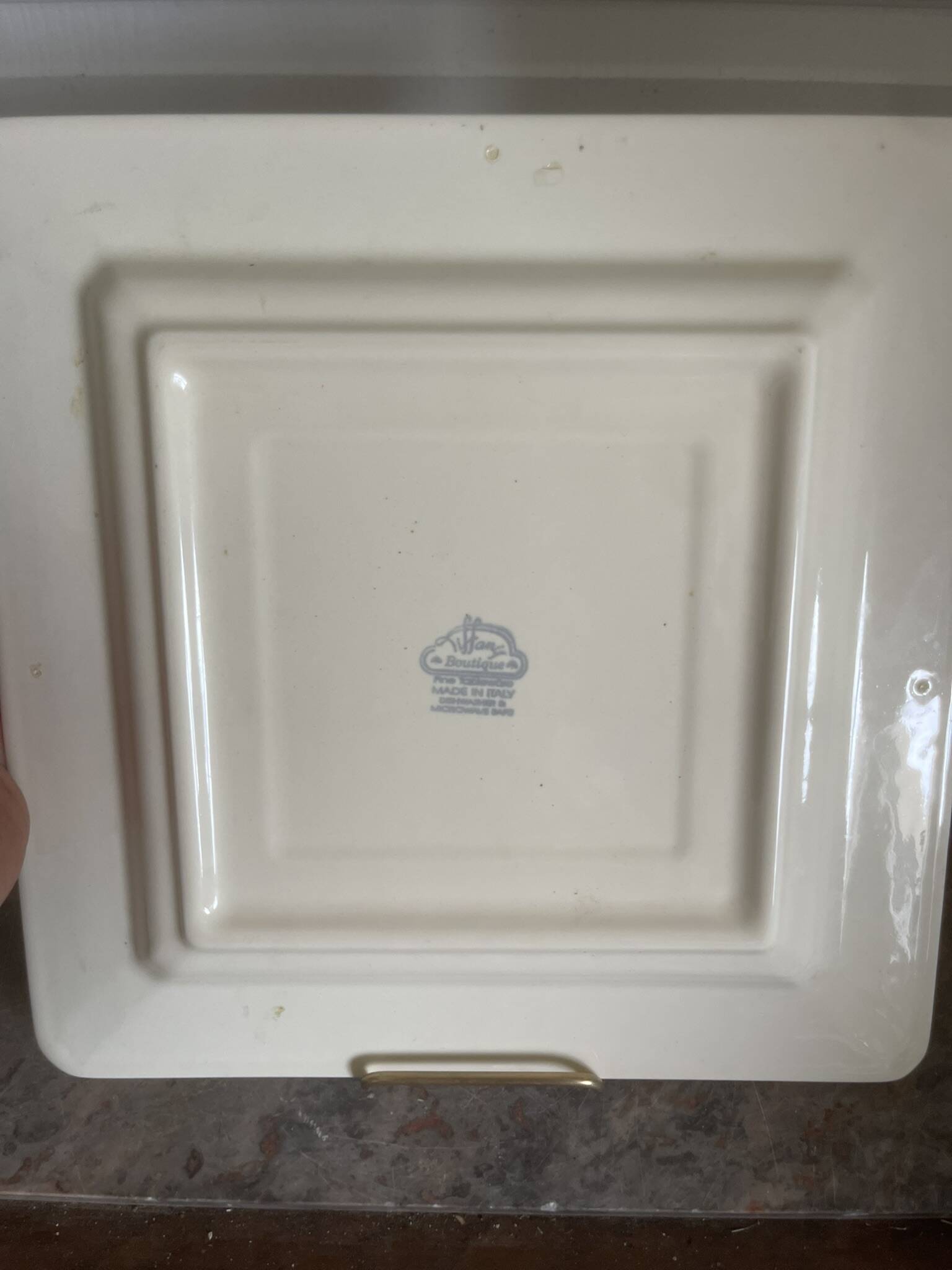Vintage italian wall decorative plate tiffany yellow grape 30x30cm