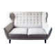 2-Seater Upholstered Canapé Scandinavian Style Mid-Century Spirit Compass Legs