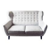 Canapé 2 places Capitonné Style Scandinave Esprit Mid-Century Pieds Compas
