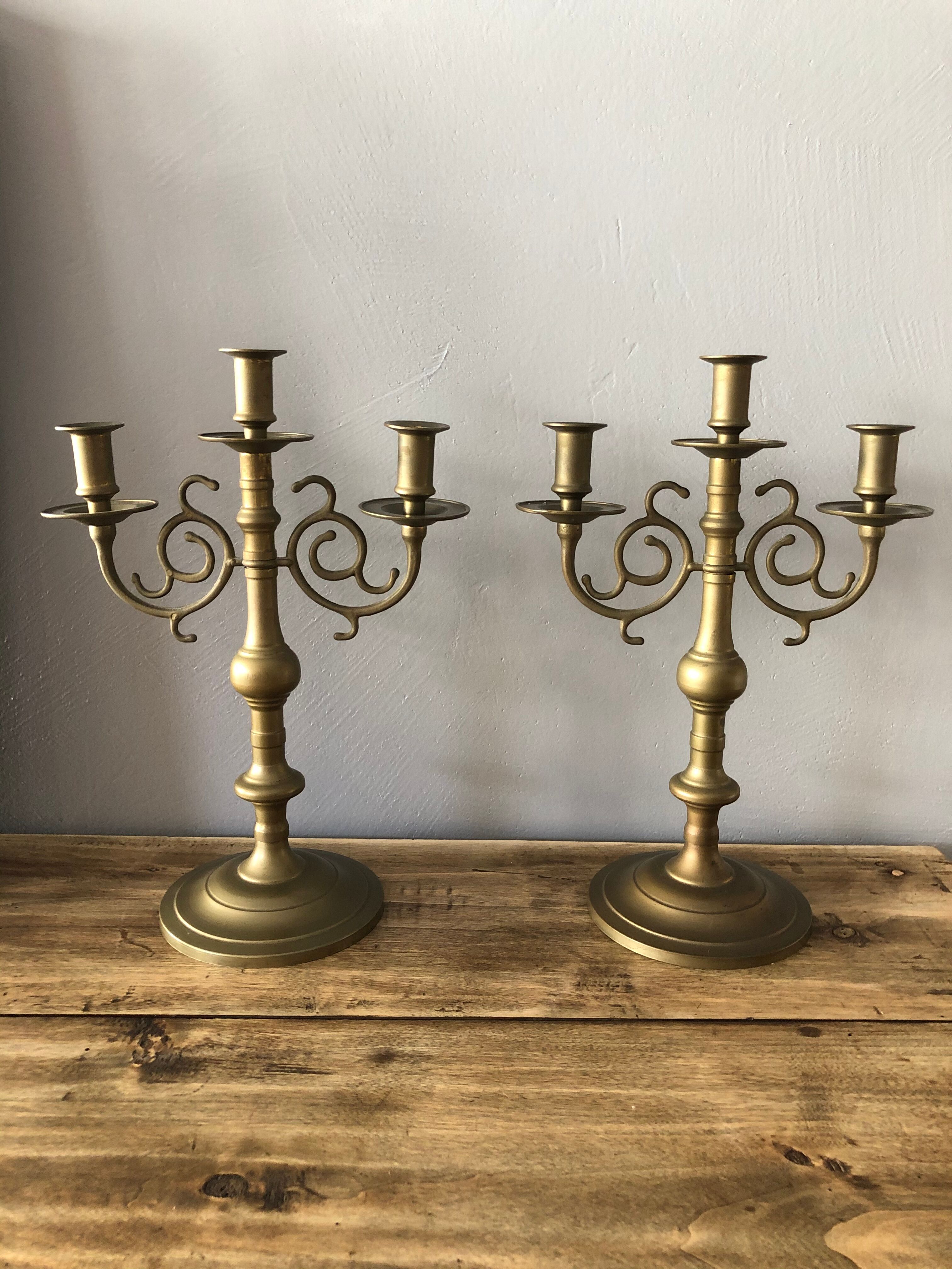 Duo de chandeliers en laiton