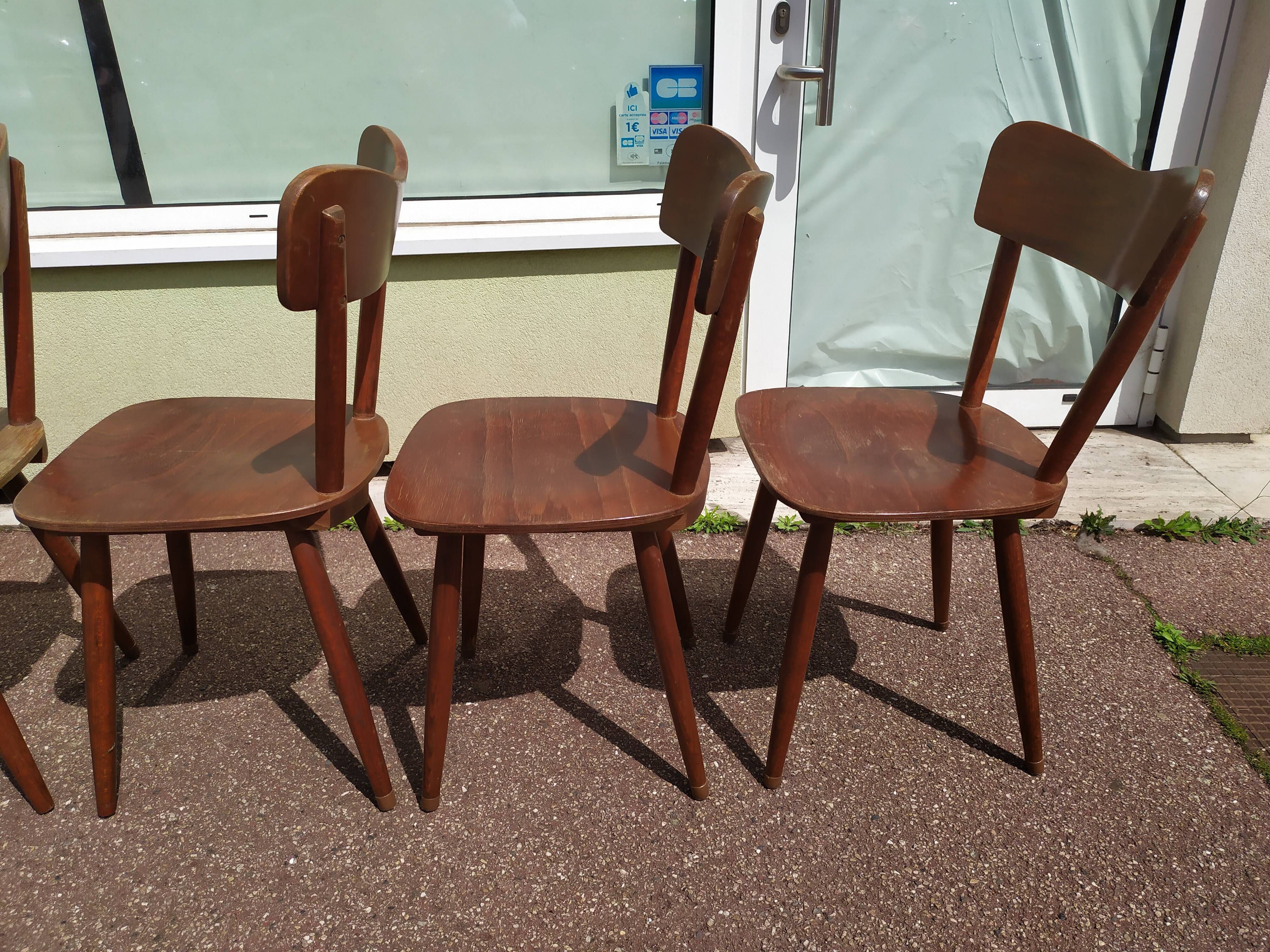 Lot of 6 wooden bistro chairw German