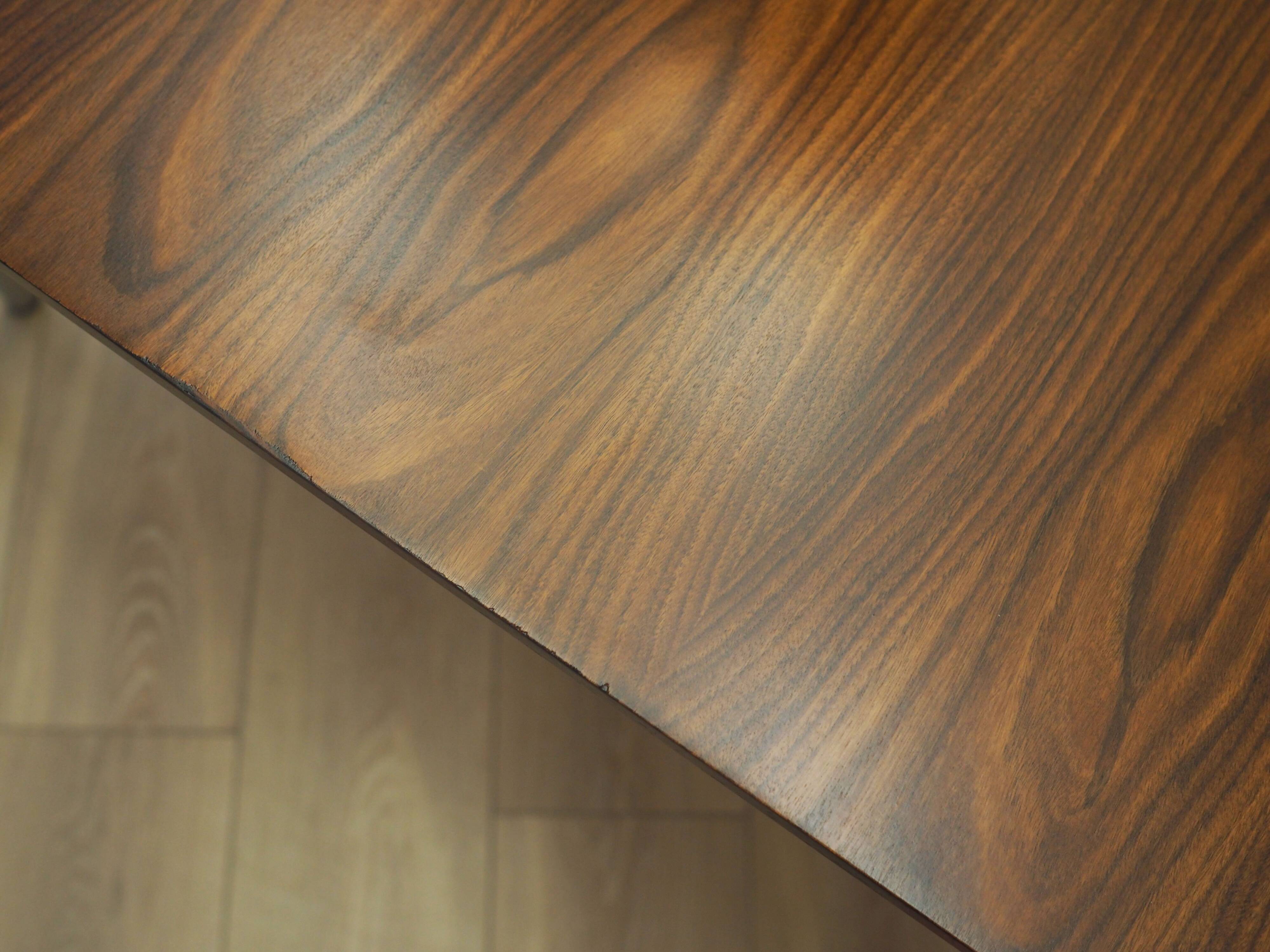 Walnut table, Italian design, 1970s, production: Italy