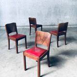 Art Deco Dining Chair Set, Belgium, 1920s, Set of 4