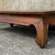 Large solid teak opium coffee table, elephant legs