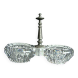 Double salt cellar in crystal and tin