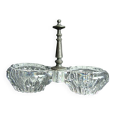 Double salt cellar in crystal and tin