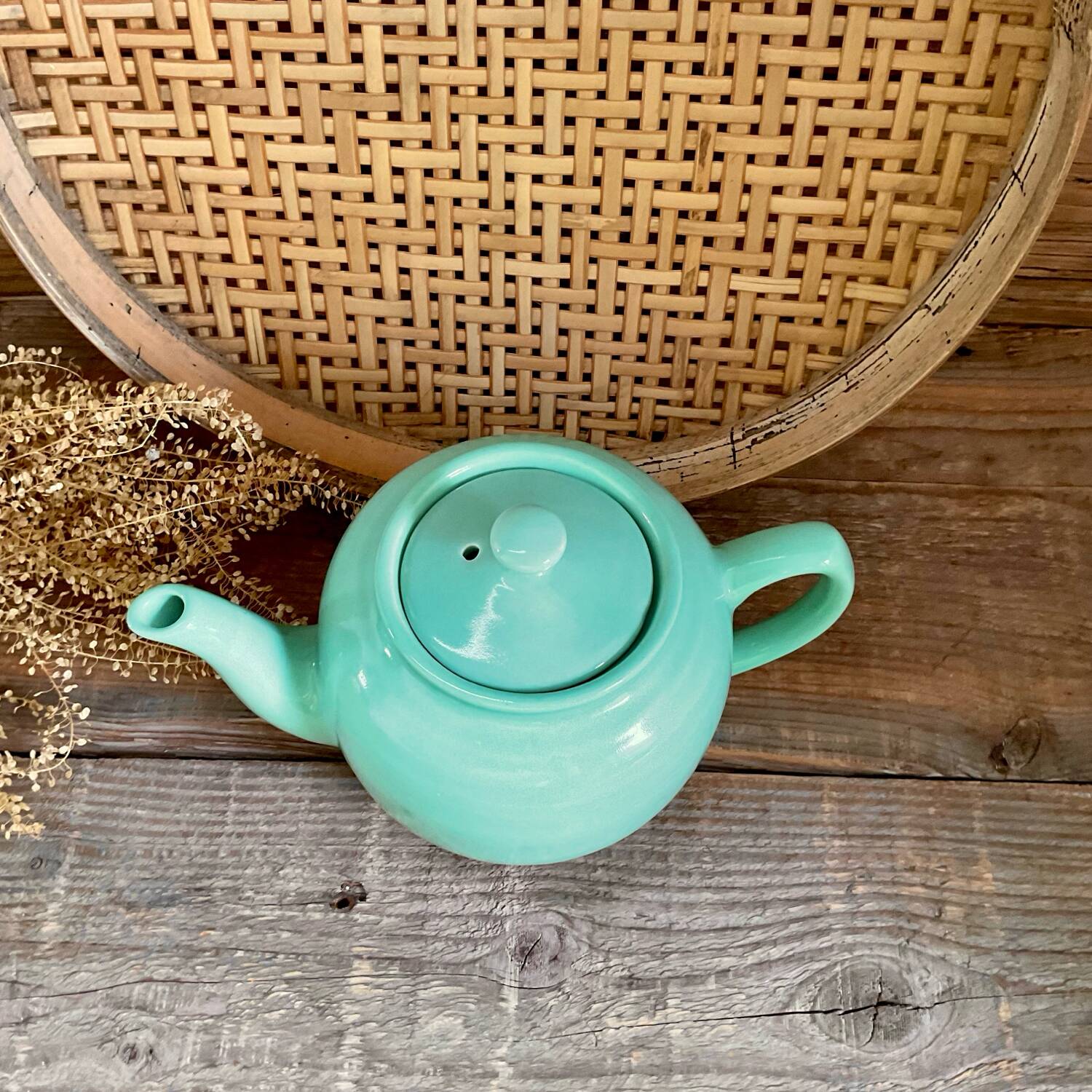 Vintage turquoise teapot