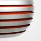 1960s spherical Space Age ceiling lamp with slats made of heavy metal
