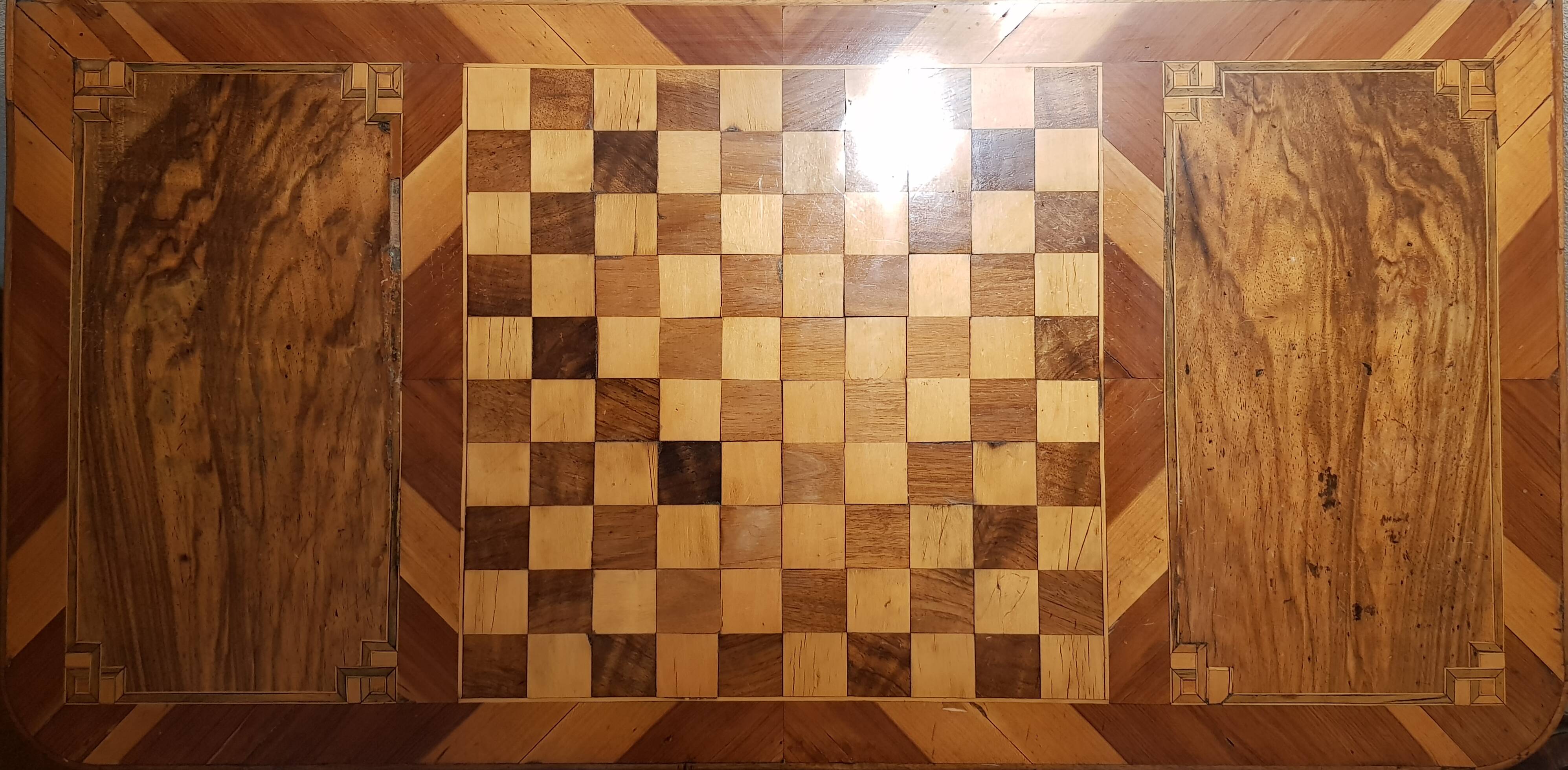 wooden and marquetry game table