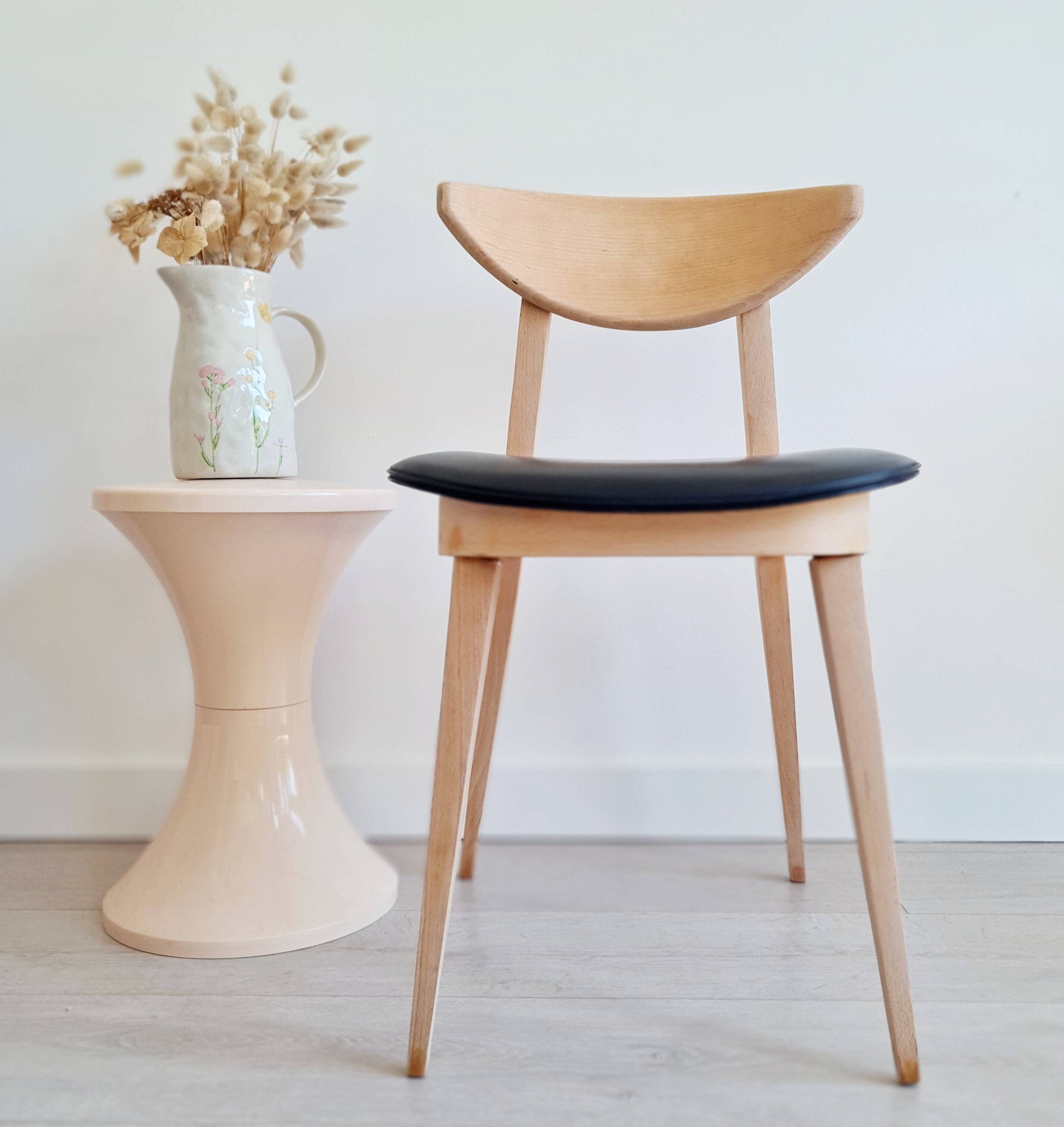Scandinavian raw wood chair