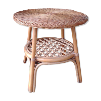 Rattan side table