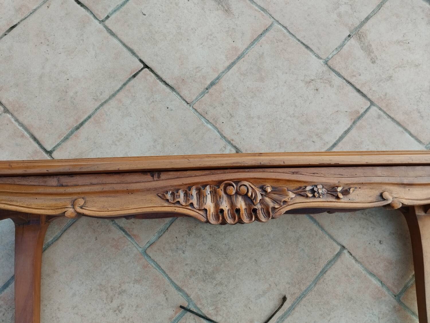 Old Louis XV style caned piano bench