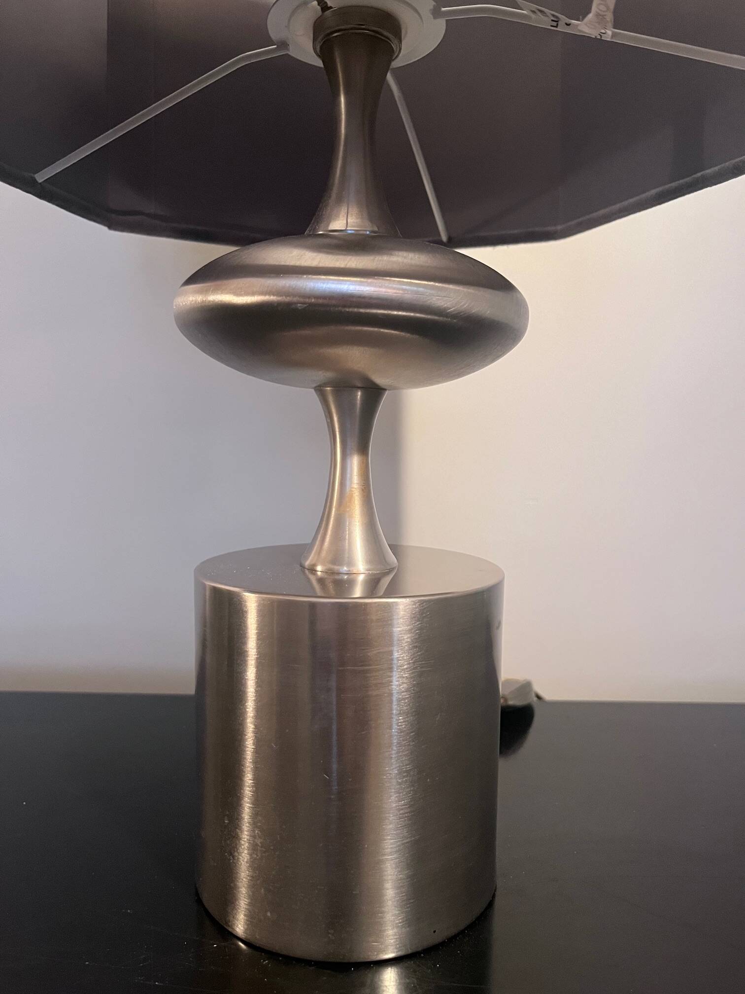 Barbier brushed steel lamp