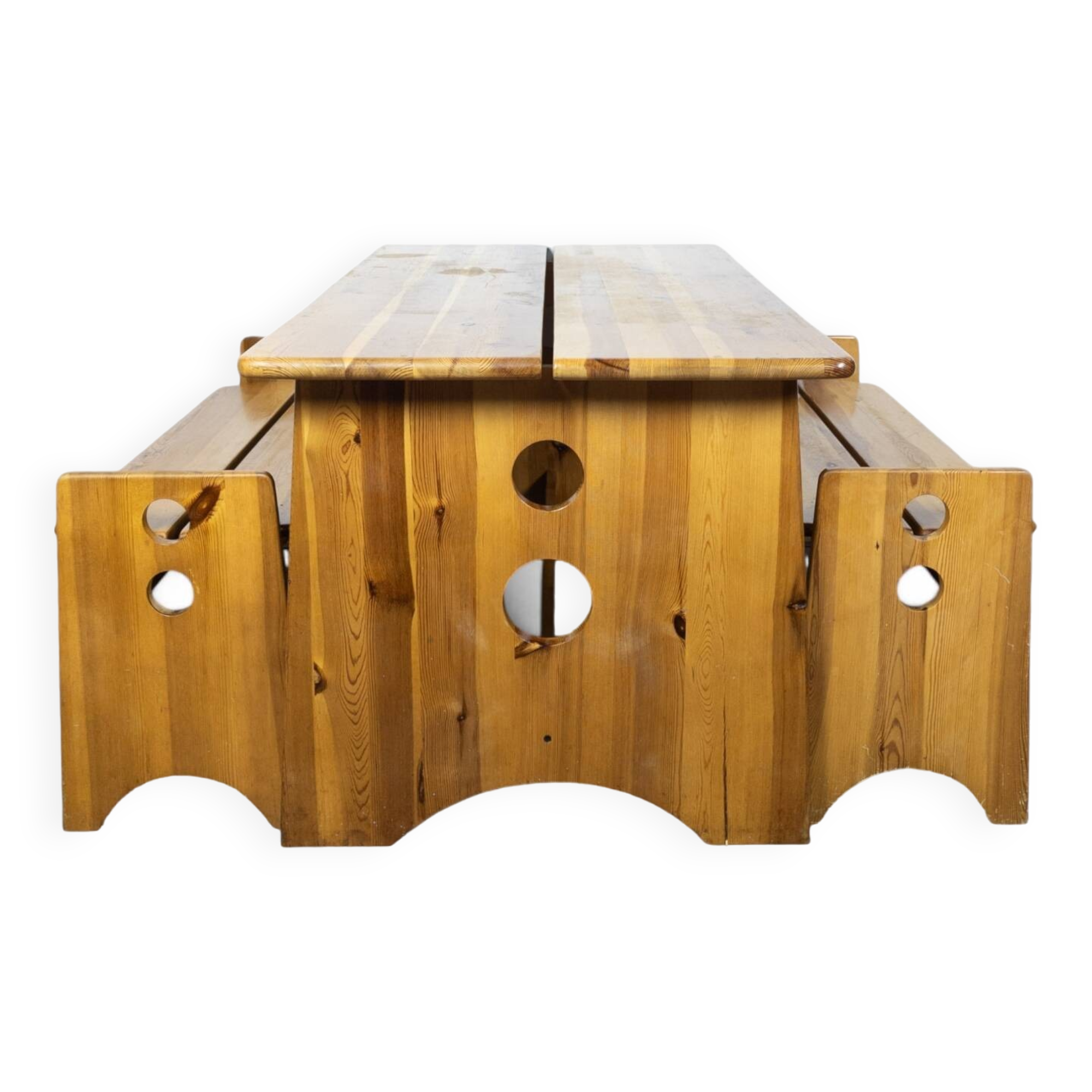 Ensemble de Salle à Manger Sculptural en Pin par Gilbert Marklund pour Furusnickarn Ab, 1970s