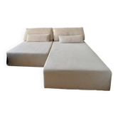 Canapé d'angle convertible avec coffre, beige | La Redoute