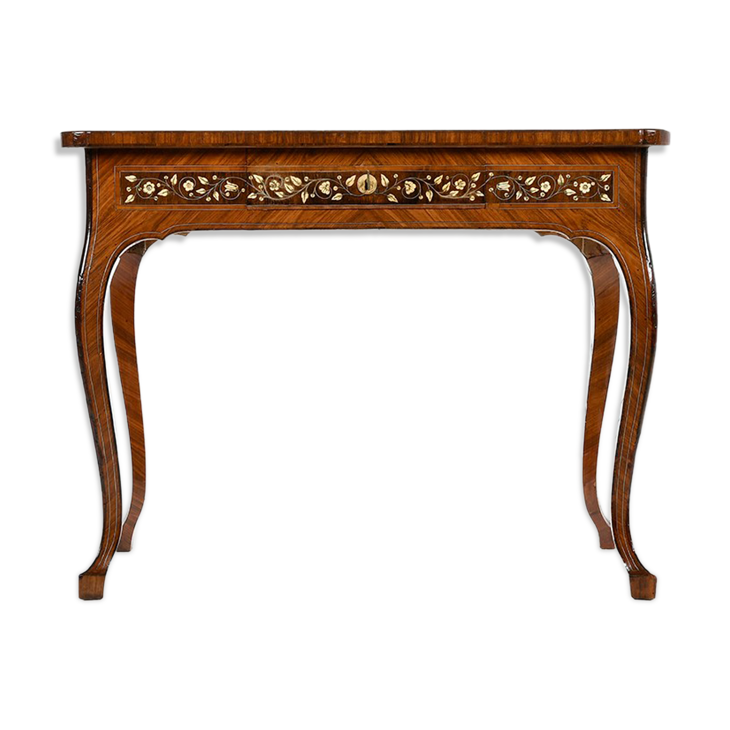 Writing table in ivory and precious wood marquetry
