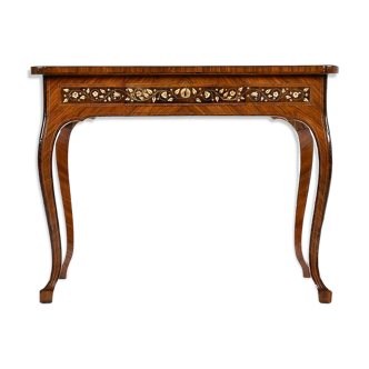 Writing table in ivory and precious wood marquetry