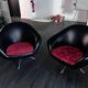 Paire de fauteuils Egg 1960 skai noir
