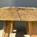 Side table in blond teak openwork tray