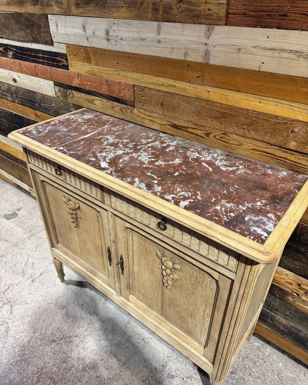 Antique sandblasted sideboard