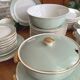 Villeroy & Boch table service in celadon green and ivory, 102 pieces.