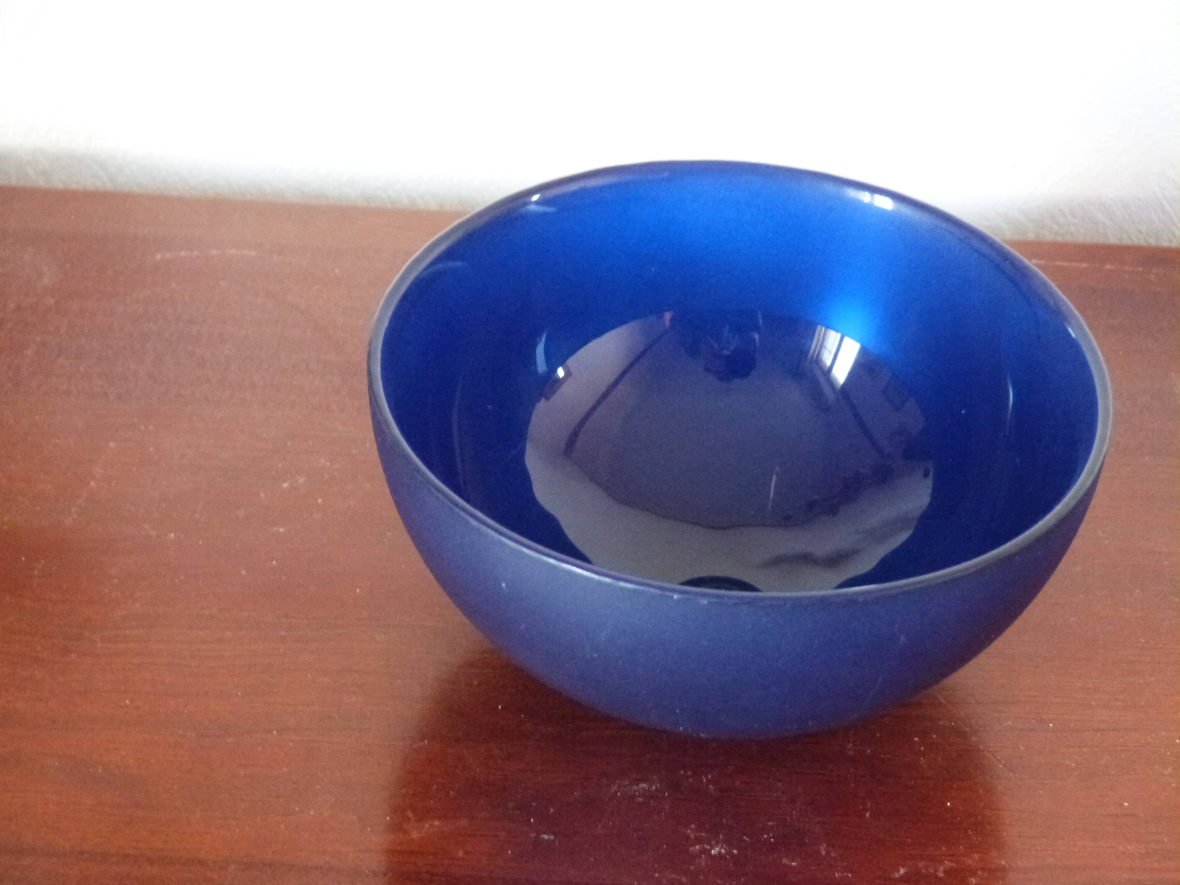 Saladier verre bleu cobalt