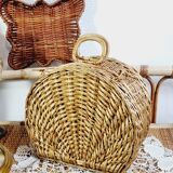 Decorative wicker suitcase