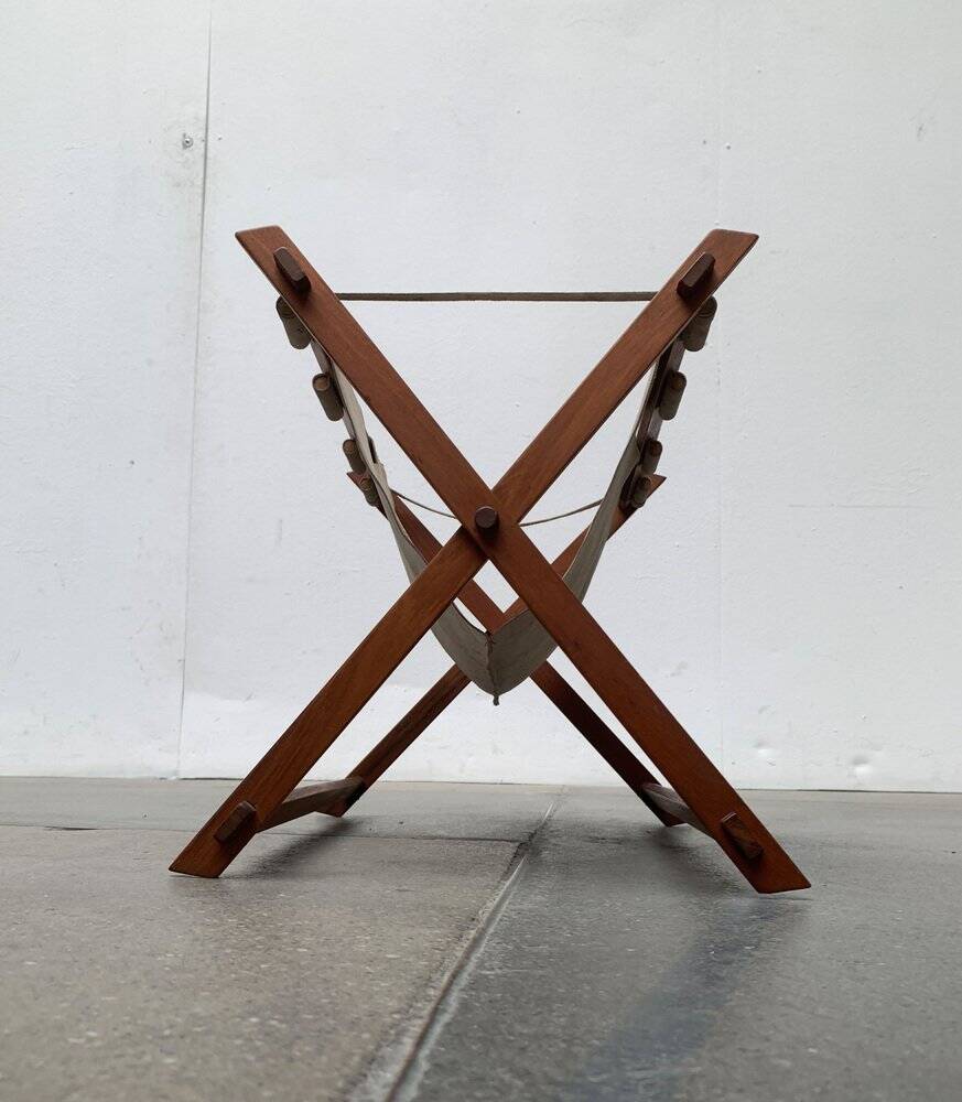 Mid-century folding magazine rack in teak, 1960s