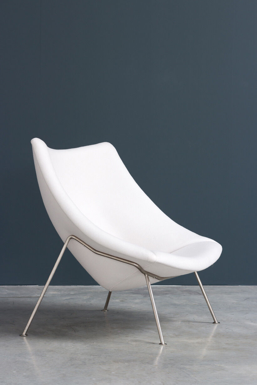 Pair of armchairs and ottoman Oyster F159 Artifort Pierre Paulin